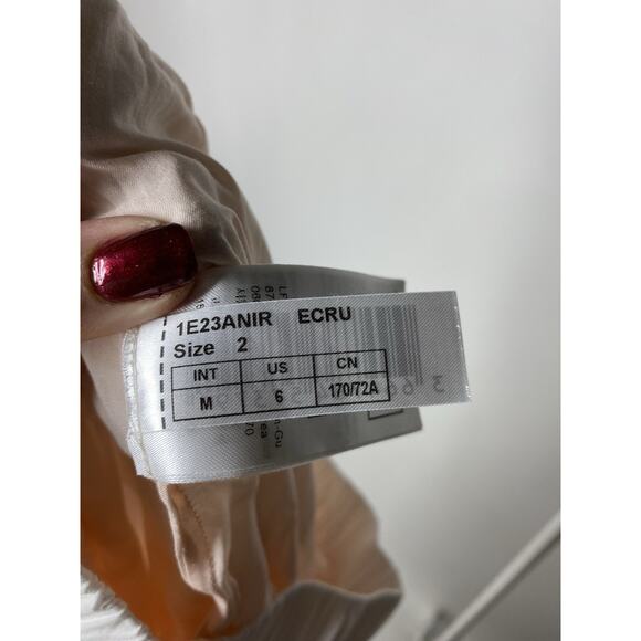 ba&sh Jupe Anira Cutout Skirt Women's Medium A-Line Midi Quiet Luxury Cotton - Picture 7 of 8